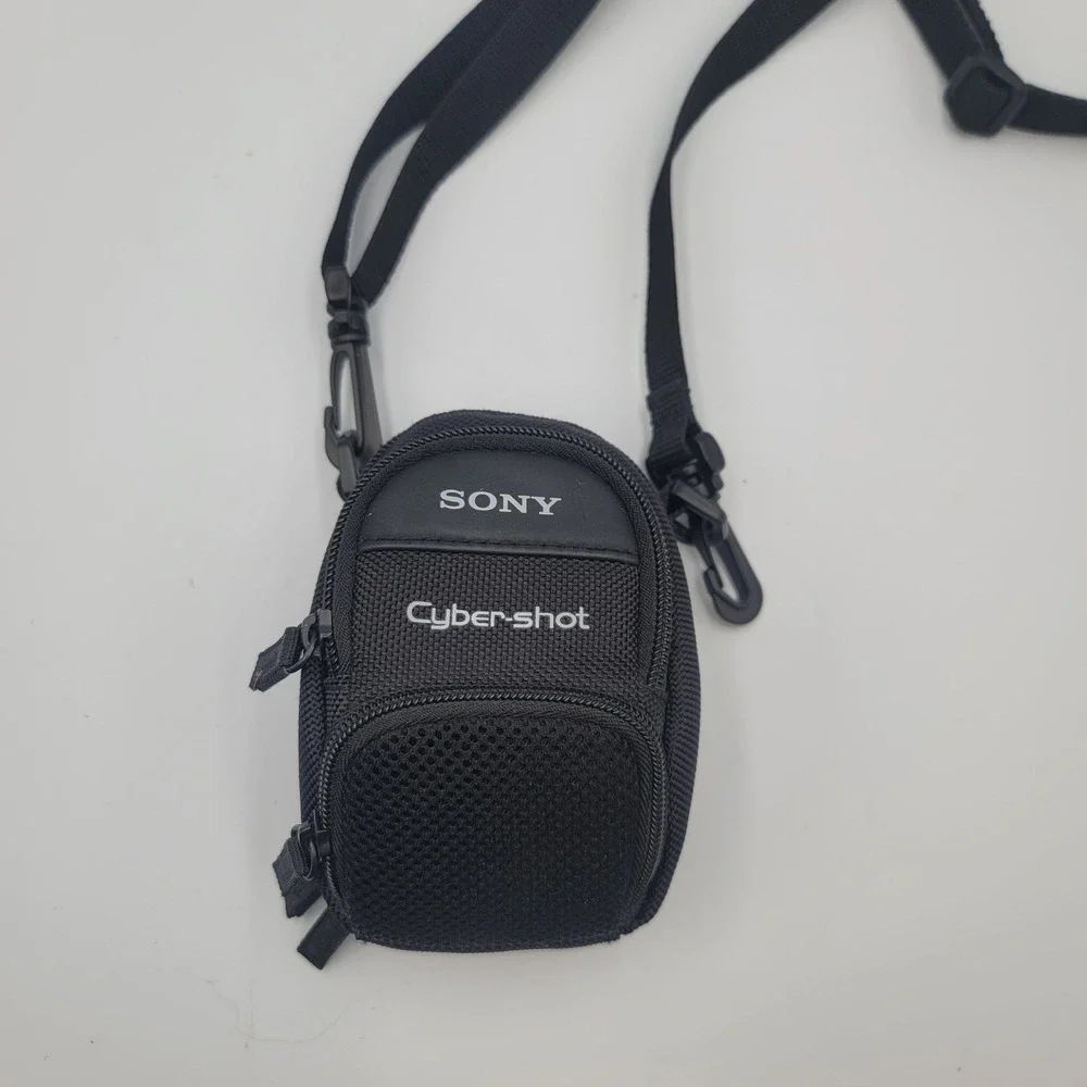 Sony Cyber-shot Camera Case Black Nylon Compact Bag with Strap and Belt Loop